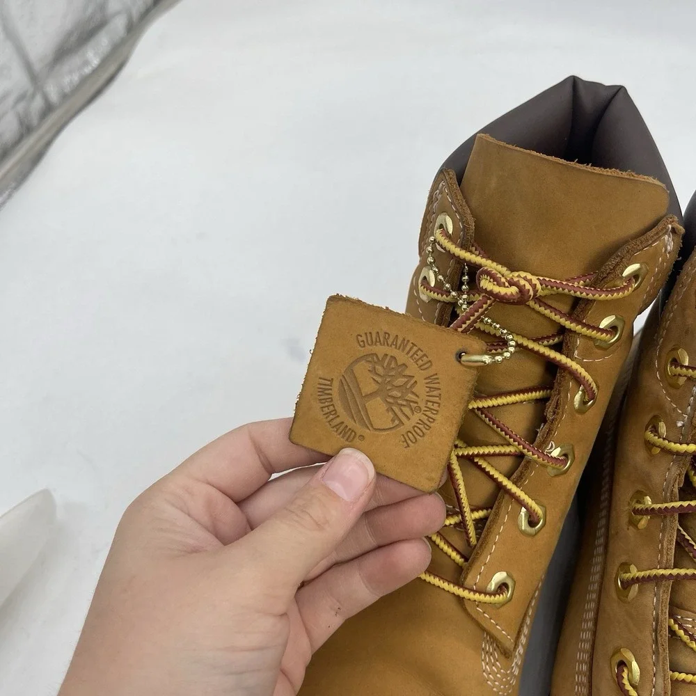 Timberland 10361 Wheat Boots Mens 7 Made In USA Workwear Lace Up Eyelet